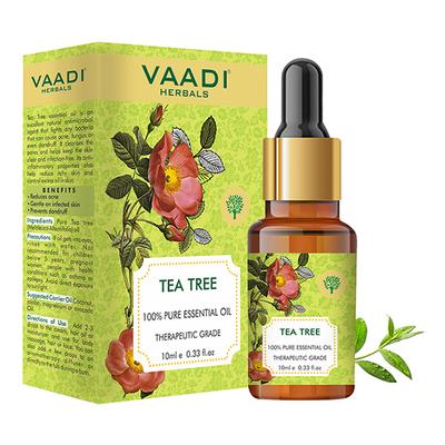 Vaadi Herbals Tea Tree 100% Pure Essential Oil Therapeutic Grade - Reduces Acne, Prevents Dandruff & Hairfall 10ml - Essential Oils