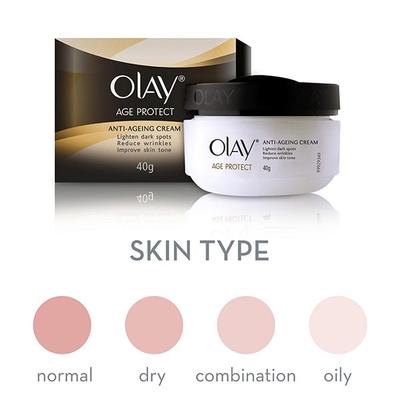 Olay Age Protect Anti-Ageing Cream Lightens Dark Spots and Reduces Wrinkles 40 gm - Face Serum