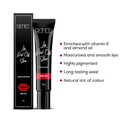 RENEE Lip Peel Off Stain Red Me 15 gm - Lipsticks