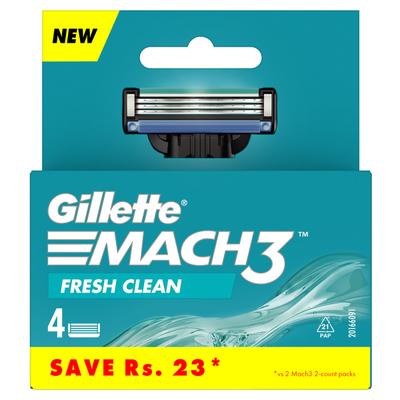 Gillette Mach 3 Fresh Clean Cartridge 4's - Razors & Cartridges