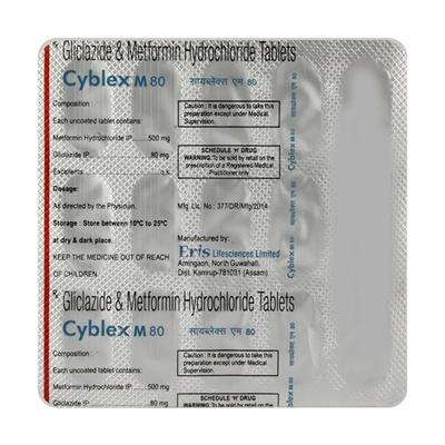 Cyblex M 80mg Tablet 15'S - Diabetes-Ant