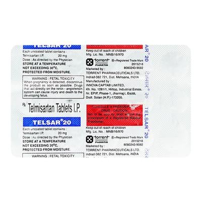 Telsar 20mg Tablet 15'S - Hypertension-Ang