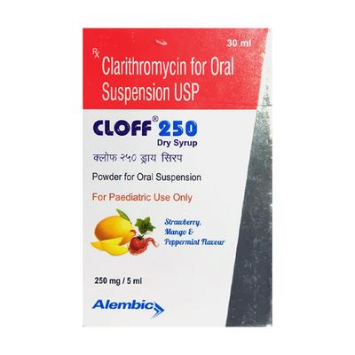CLOFF 250 STRAWBERRY MANGO & PEPPERMINT FLAVOUR Dry Syrup 30ml - Bacterial Infections-Mac
