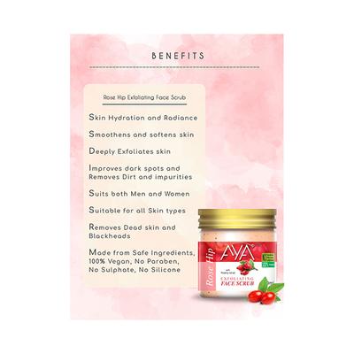Aya Rosehip Exfoliating Face Scrub, No Paraben, No Silicone, No Sulphate 100 ml - Scrubs & Exfoliants