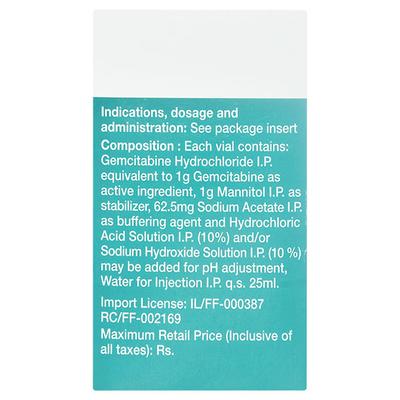 Gemcite 1000mg Injection 1'S - Cancer Oncology-Cyt