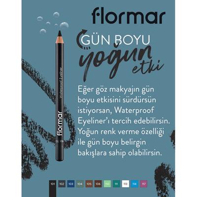 Flormar Waterproof Eyeliner 101 Black Ice 1.14 gm - Eyeliners