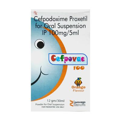 CEFPOVAC 100 ORANGE FLAVOUR Oral Suspension 30ml - Bacterial Infections-Cep
