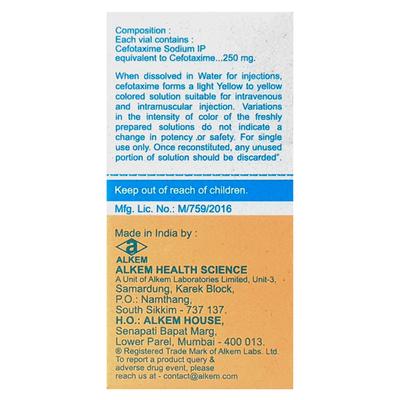 Taxim 250mg Injection 1's - Bacterial Infections-Cep