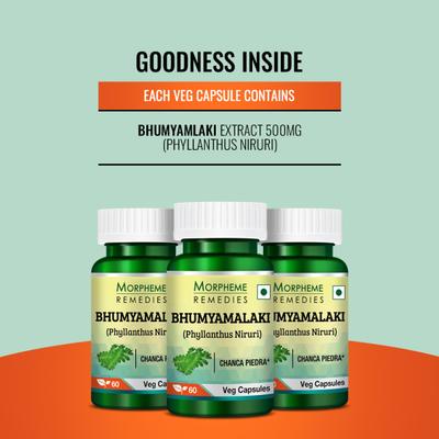 Morpheme Remedies Bhumyamalaki (Phyllanthus Niruri) Veg Capsule 60's - Herbal Dietary Supplement