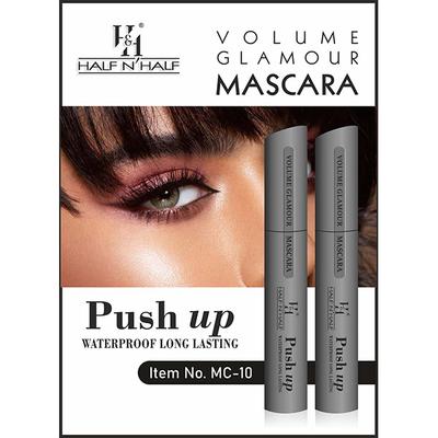 Half N Half Volume Glamour Mascara, Push Up Waterproof & Long Lasting, Black 12 ml - Mascaras