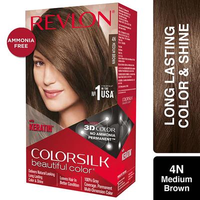 Revlon Colorsilk Hair 3D Color with Keratin - Medium Brown 4N 91.8ml - Crème