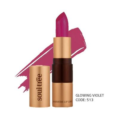 SoulTree Ayurvedic Lipcare Colour Rich Glowing Violet 513 4gm - Lipsticks
