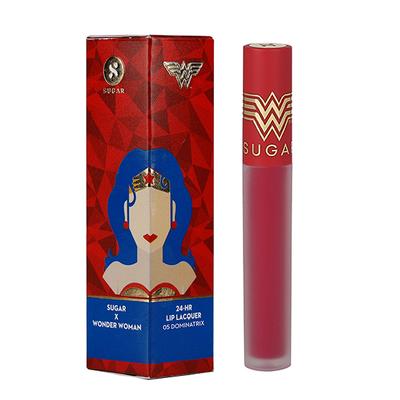 SUGAR Cosmetics X Wonder Woman 24 - Hr Lip Lacquer - 05 Dominatrix 3.5 ml - Lipsticks