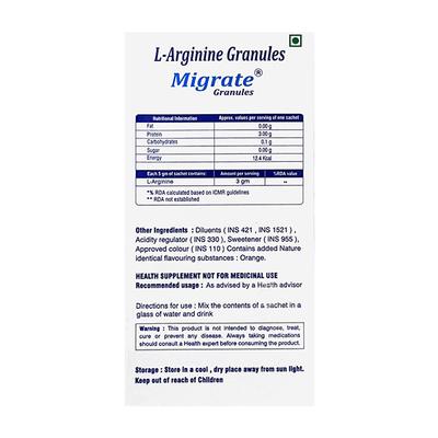 MIGRATE (VEG) SUGAR FREE ORANGE FLAVOUR Granules 5g - Kidney Disease/Stones-Oth