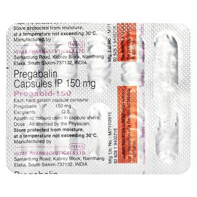 Pregabid 150mg Capsule 10'S - Neuropathic Pain-Dru