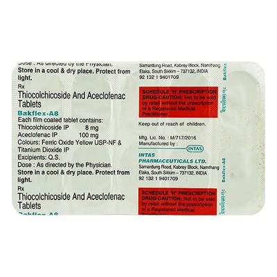 Bakflex A 8mg Tablet 10'S - Muscle Spasm-Mus