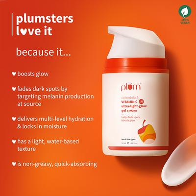 Plum 1% Vitamin C Ultra-Light-Glow Boosting Gel Cream with Alpha Arbutin & Polyglutamic Acid 50 ml - Face Creams