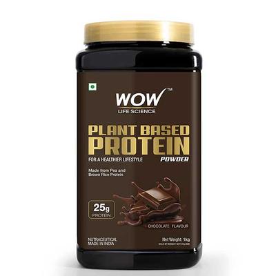 WOW Life Science Plant Based Protein Powder - Chocolate 1000 gm - Protein Drink