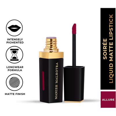 Myglamm Manish Malhotra Soiree Liquid Matte Lipstick - 05 Allure 7 gm - Blushes