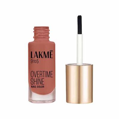 Lakme 9 to 5 Overtime Shine Colour Brown Latte 6 ml - Nail Polish