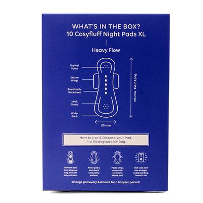 LAIQA Premium Cosyfluff Night Pads XL (Pack of 3 X 10) - Sanitary Napkins