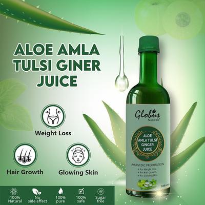 Globus Naturals Immunity Booster Aloevera Amla Tulsi Ginger Juice 500 ml - Ayurvedic Juices