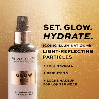 Makeup Revolution London Glow Fix Illuminating Fixing Spray 100ml - Highlighters & Illuminators