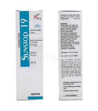 Sunstop 19 Sunscreen Cream 60gm - Sunscreen Preparations-Emo