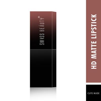 Swiss Beauty HD Matte Lipstick - (Cute Nude) 3.5 gm - Lipsticks