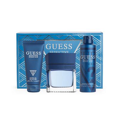 Guess Seductive Homme Blue Gift Set (Eau De Toilette 100Ml+Shower Gel 100Ml+Body Spray 170G + Pouch) 1's - Makeup Kits & Sets