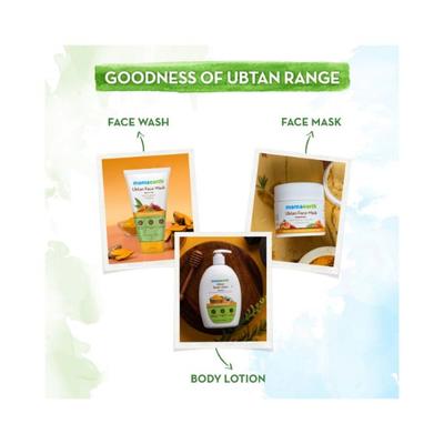 Mamaearth Ubtan Natural Face Wash For all Skin Type with Turmeric & Saffron for Tan Removal 150 ml - Face Wash & Cleansers