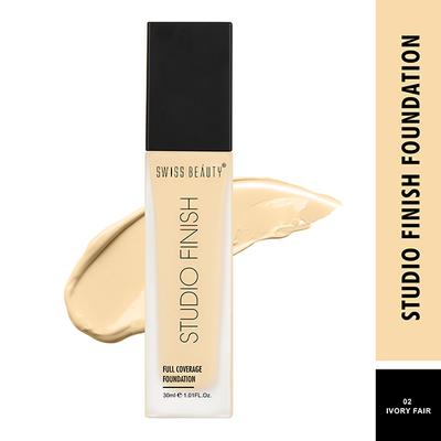 Swiss Beauty Studio Finish Full Coverage Foundation - (Ivory Fair) 30 ml - Foundation