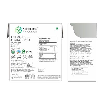 Merlion Naturals Organic Orange Peel Powder 100 gm - Face Packs
