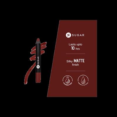 SUGAR Cosmetics Matte As Hell Crayon Lipstick - 36 Veronica Mars (Brown Toned Burnt Orange) 2.8 gm - Lip Crayons