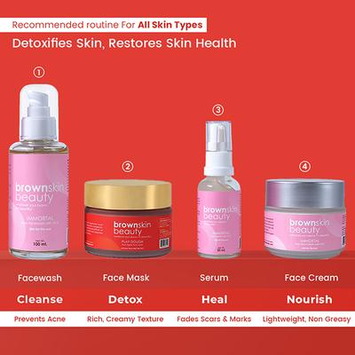 BrownSkin Beauty Play Dough Algae Face Mask with Free Applicator 50 ml - Face Packs