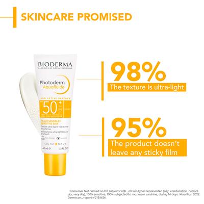 Bioderma Photoderm Aquafluide SPF 50+ PA++++ Invisible Sunscreen for All Skin Types, In Vivo Tested 40 ml - Face Sunscreen