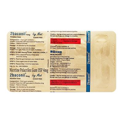 2baconil Icy Mint 4 mg Chew Gum 10's - Smoking cessation