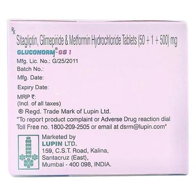GLUCONORM GS 1 Tablet 10's - Diabetes-Ant