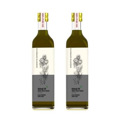 Essentia Extracts Combo of 2 Cold-pressed Onion Black Seed Oils, 50ml (25ml + 25ml) 2's - Massage Oils