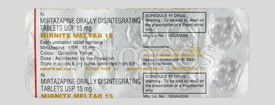 Mirnite Meltab 15mg Tablet 10'S - Depression-Ant