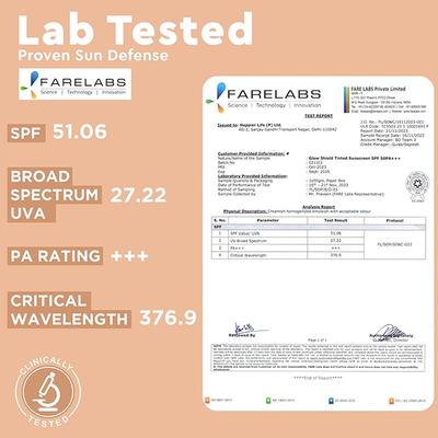 Happier Glow Shield Tinted Sunscreen SPF 50 PA+++, Non-Greasy, No White Cast, High-Quality UV Filters, Lightweight, Long-Lasting Protection for All Skin Types 50 ml - Face Sunscreen