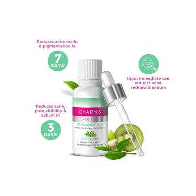 Charmis Anti Acne Face Serum with 2% Salicylic AcidGreen Tea & Kiwi Extracts 30 ml - Face Serum