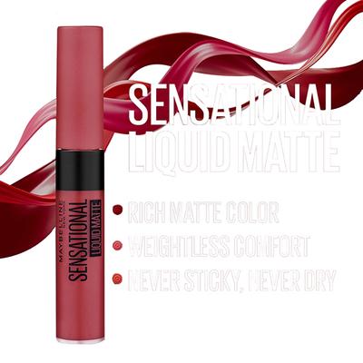 Maybelline New York Sensational Liquid Matte Lipstick, 22 Peach Addict 7 ml - Liquid Lipsticks