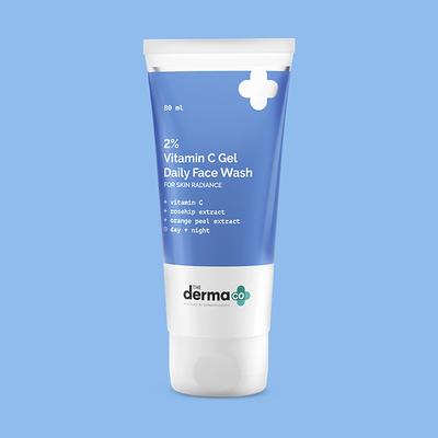 The Derma Co. 2% Vitamin C Gel Daily Face Wash with Vitamin C, Rosehip & Orange Peel Extract for Glowing Skin 80 ml - Face Washes