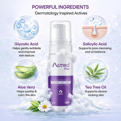 ACMED PLUS GENTLE PIMPLE CARE FOAMING Face Wash 150ml - Cleanser-Oth
