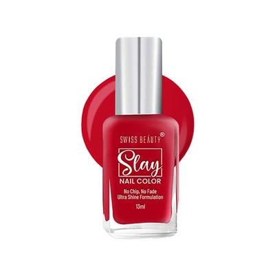 Swiss Beauty Slay Nail Color, Shade - Cosmopolitan Red 13 gm - Nail Polish