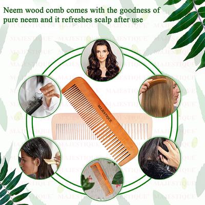Majestique Wooden Hair Comb - Hair Combs