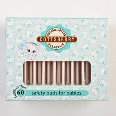 Cottsberry Organic Cotton Safety Buds For Babies 60's - Cotton Buds & Balls