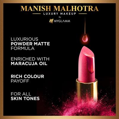 Manish Malhotra Beauty MyGlamm Powder Matte Lipstick Mauve Mood 4 gm - Lipsticks