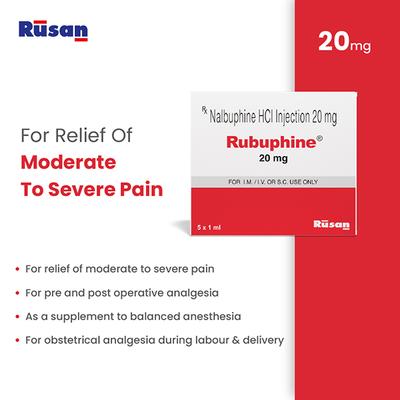 RUBUPHINE 20mg Injection 1ml - Pain relief-Ana